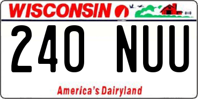 WI license plate 240NUU