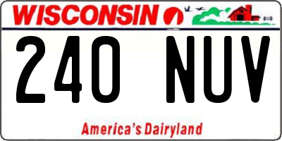 WI license plate 240NUV