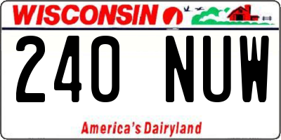 WI license plate 240NUW