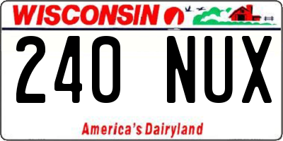 WI license plate 240NUX