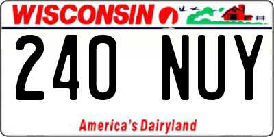 WI license plate 240NUY