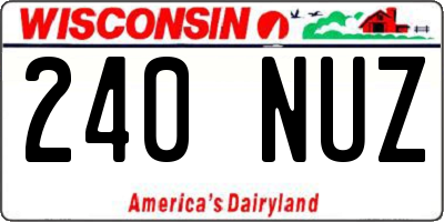 WI license plate 240NUZ
