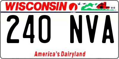 WI license plate 240NVA