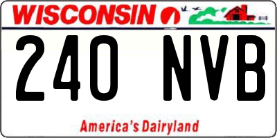 WI license plate 240NVB