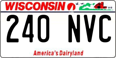 WI license plate 240NVC