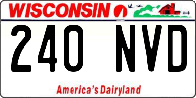 WI license plate 240NVD
