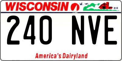 WI license plate 240NVE