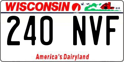 WI license plate 240NVF