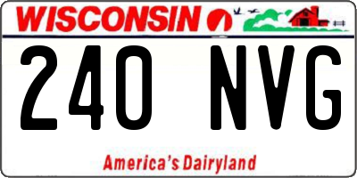 WI license plate 240NVG