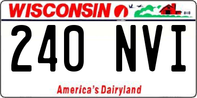 WI license plate 240NVI