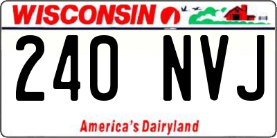WI license plate 240NVJ