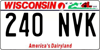 WI license plate 240NVK