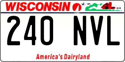 WI license plate 240NVL