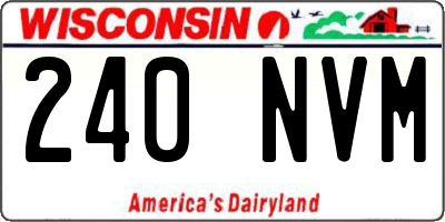 WI license plate 240NVM