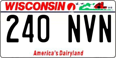 WI license plate 240NVN