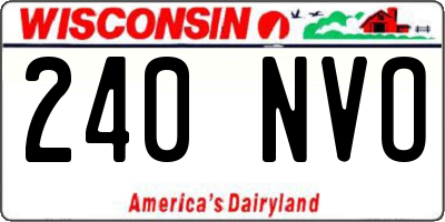 WI license plate 240NVO