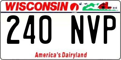 WI license plate 240NVP