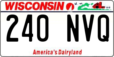 WI license plate 240NVQ