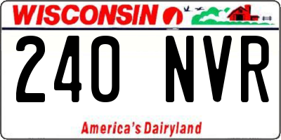 WI license plate 240NVR