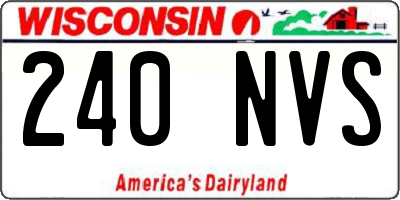 WI license plate 240NVS