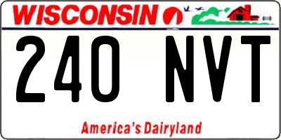WI license plate 240NVT