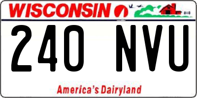 WI license plate 240NVU