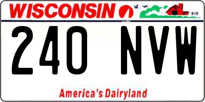 WI license plate 240NVW