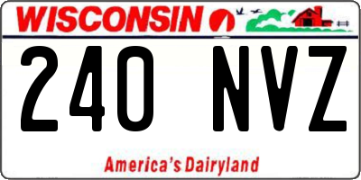WI license plate 240NVZ