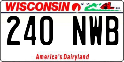 WI license plate 240NWB