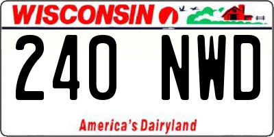 WI license plate 240NWD