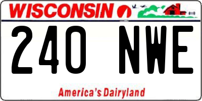 WI license plate 240NWE