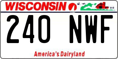 WI license plate 240NWF