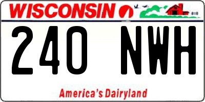 WI license plate 240NWH