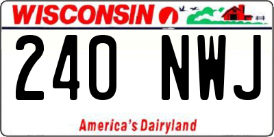 WI license plate 240NWJ