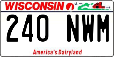 WI license plate 240NWM