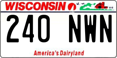 WI license plate 240NWN