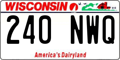 WI license plate 240NWQ