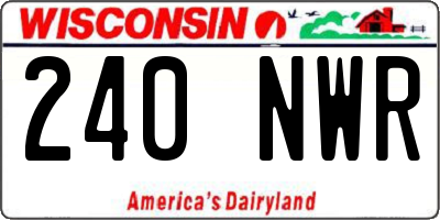 WI license plate 240NWR