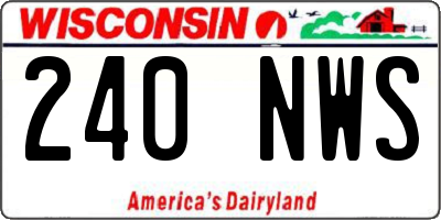 WI license plate 240NWS