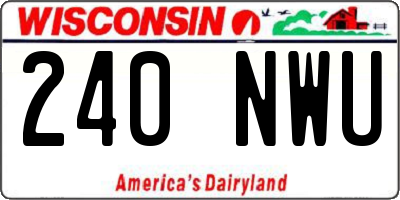 WI license plate 240NWU
