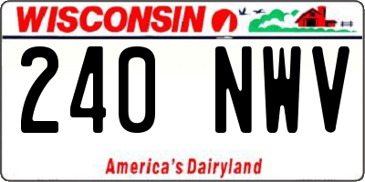 WI license plate 240NWV