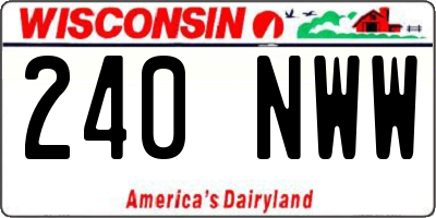 WI license plate 240NWW