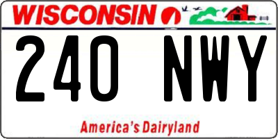 WI license plate 240NWY