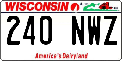 WI license plate 240NWZ