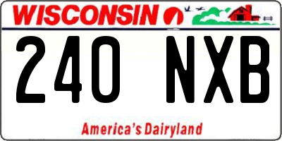 WI license plate 240NXB