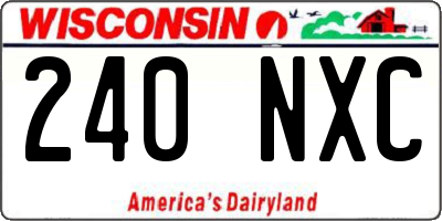 WI license plate 240NXC