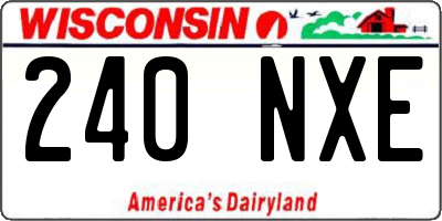 WI license plate 240NXE