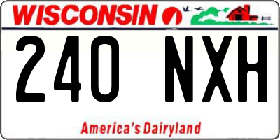 WI license plate 240NXH