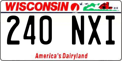 WI license plate 240NXI
