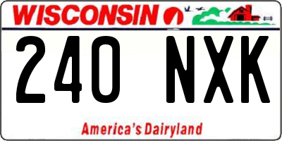 WI license plate 240NXK